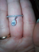 Colgante de gota de agua para mujer, anillos de circonita blanca para mujer, oro amarillo/Blanco/oro rosa lleno de cristal, joyería Bohemia