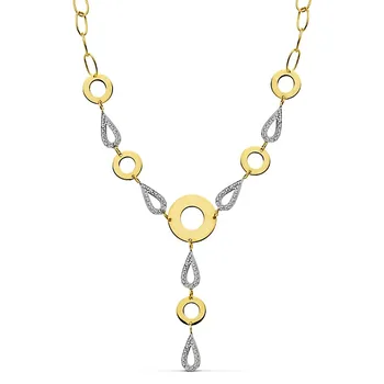 

Choker 18k gold two-color circles smooth 38cm. [AB2311]