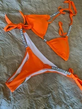 Swimwear Female Bikini-Set Diamond Rhinestone Two-Pieces Bling Women Swim-V2268 Jewelled