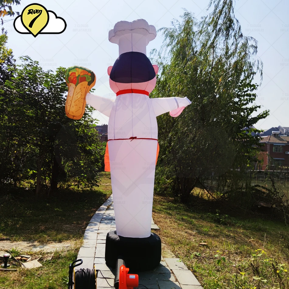 Inflatable Advertising Restaurant Chef Man Sandwish Shaurma Fast-Food Shop Balloon Air Dancers Tacos Traditional Mexican Burrito 2