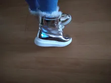 Ankle-Boots Sneakers Warm-Shoes High-Top Women Winter Short Black/sliver LEOSOXS No 