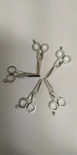 10 Uds. De colgantes de adorno con forma de tijeras hechas a mano, 2 colores, 16X33mm, decoración Vintage para joyería DIY