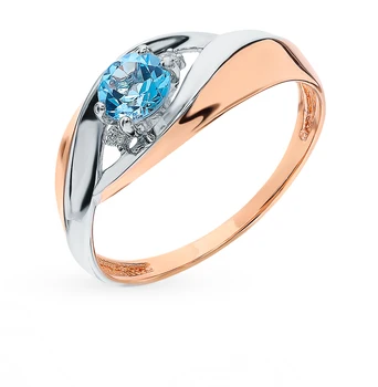 

Gold ring with Topaz and cubic zirconia sunlight sample 585