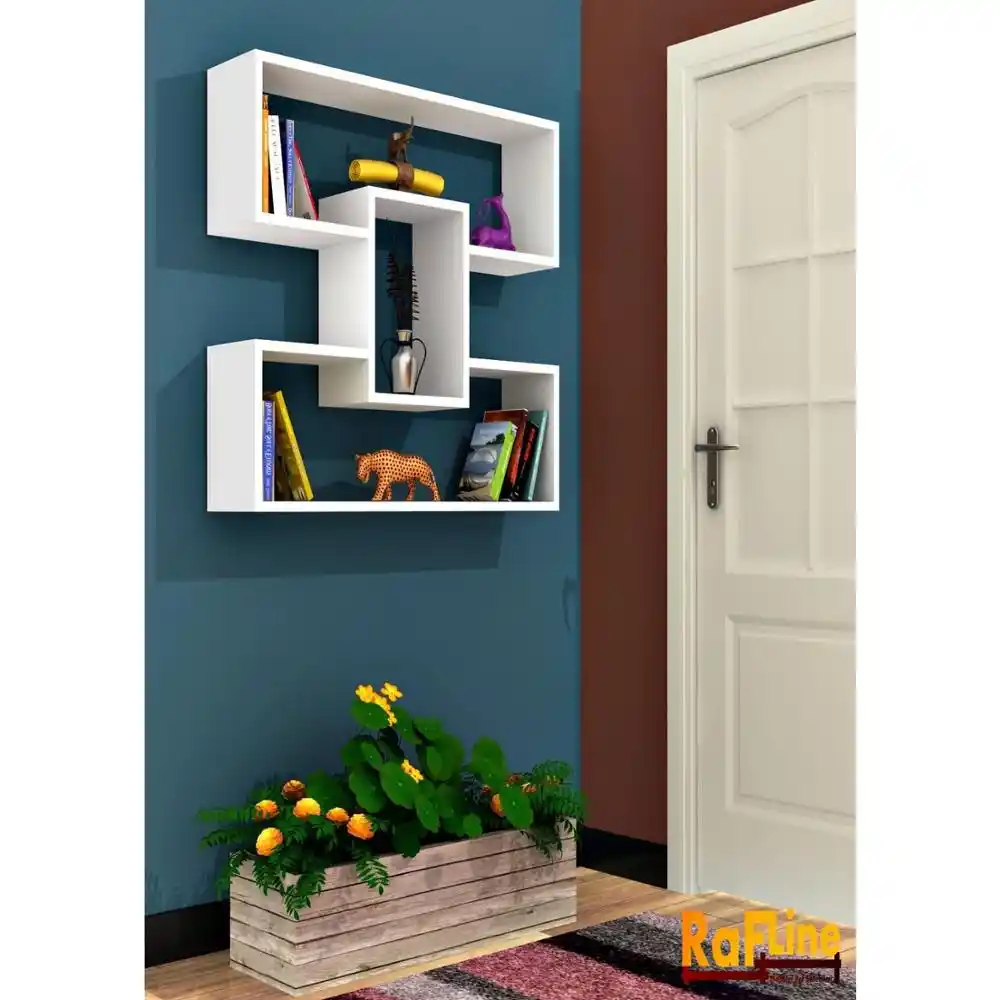 Shelf&Shelf MADE IN TURKEY Modern Bookshelf Decorative Living Room Wood Wall Book Holder