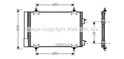 Конденсер Citroen C4 / Peugeot 307 1.4/1.6/2.0 02- Ava Cna5230d Ava арт. CNA5230D