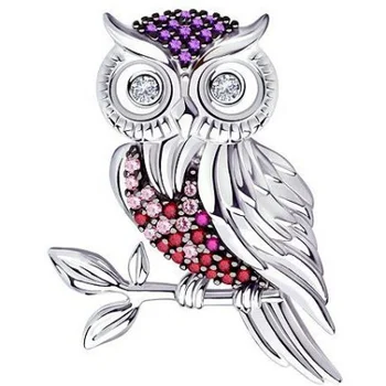 

Sokolov brooch with cubic zirconia and corundum Silver