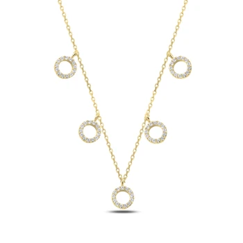 

KUTAYDAN Zircon Cubic Zirconia Hoop Dangle Pendant 925 Sterling Silver