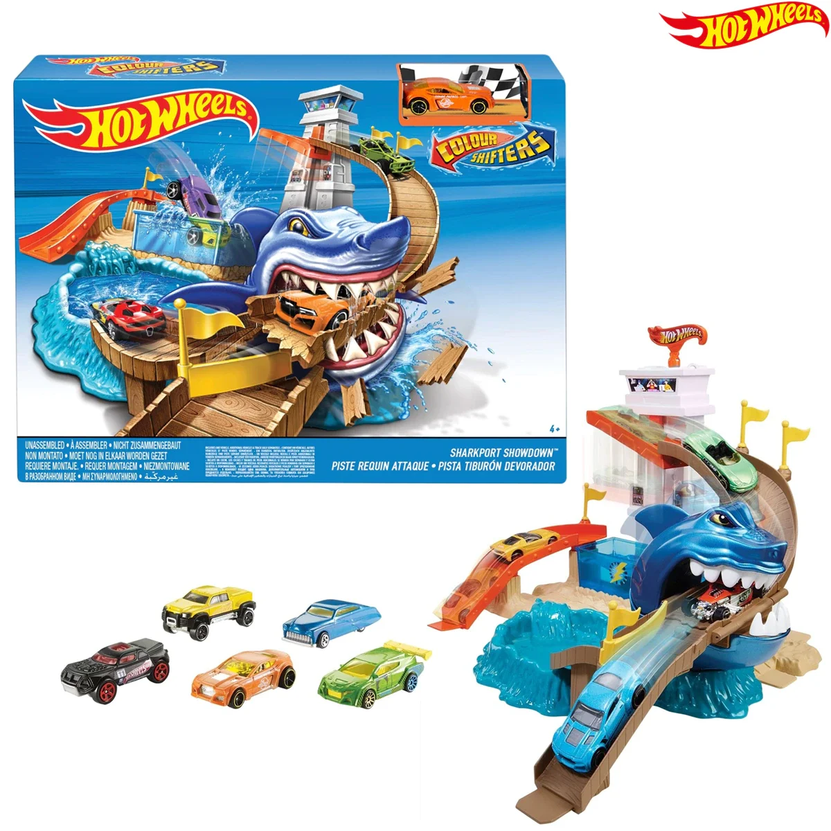 Hot Wheels Play Set New Color Shifters Car Sharkport Showdown BGK04 1/64 коллекционные игрушечные автомобили для