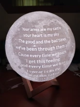 USB Rechargeable Moon-Lamp Night-Light Lunar Custom Tap/remote-Switch 3d-Printing Photo/text