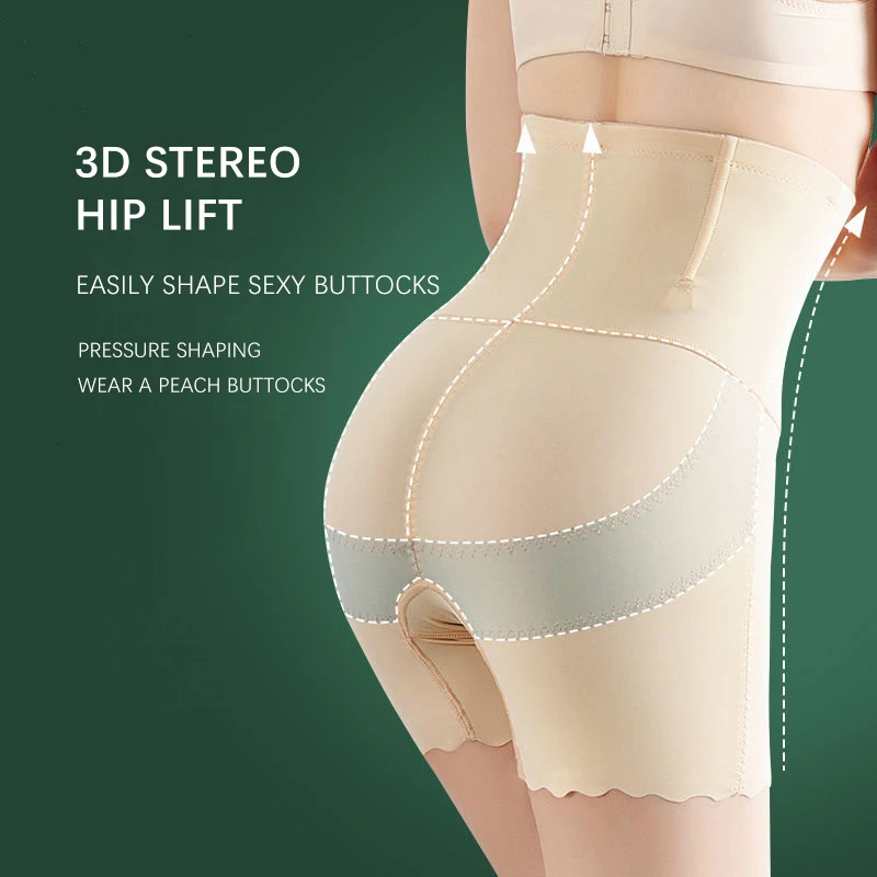 3 in 1 Safety Shorts Shaper Underwear Seamless High Waist Flat Belly Panties Women's Slim Hip Lift Female Boxer Shorts High Waist Underwear