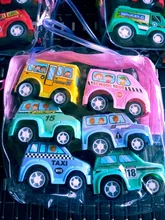 6 uds juguete de modelo de coche atrás coche vehículo móvil camión de bomberos modelo Taxi chico Mini juguetes regalo Diecasts juguete para los niños