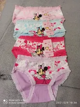 Calzoncillos de dibujos animados para niñas, ropa interior de Modal, bragas con estampado de Minnie Mouse, bragas cortas para niños, calzoncillos florales bonitos