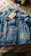 Girls Denim Clothing Coats Spring Embroidery Kids Jackets Bear Children Cartoon Leader
