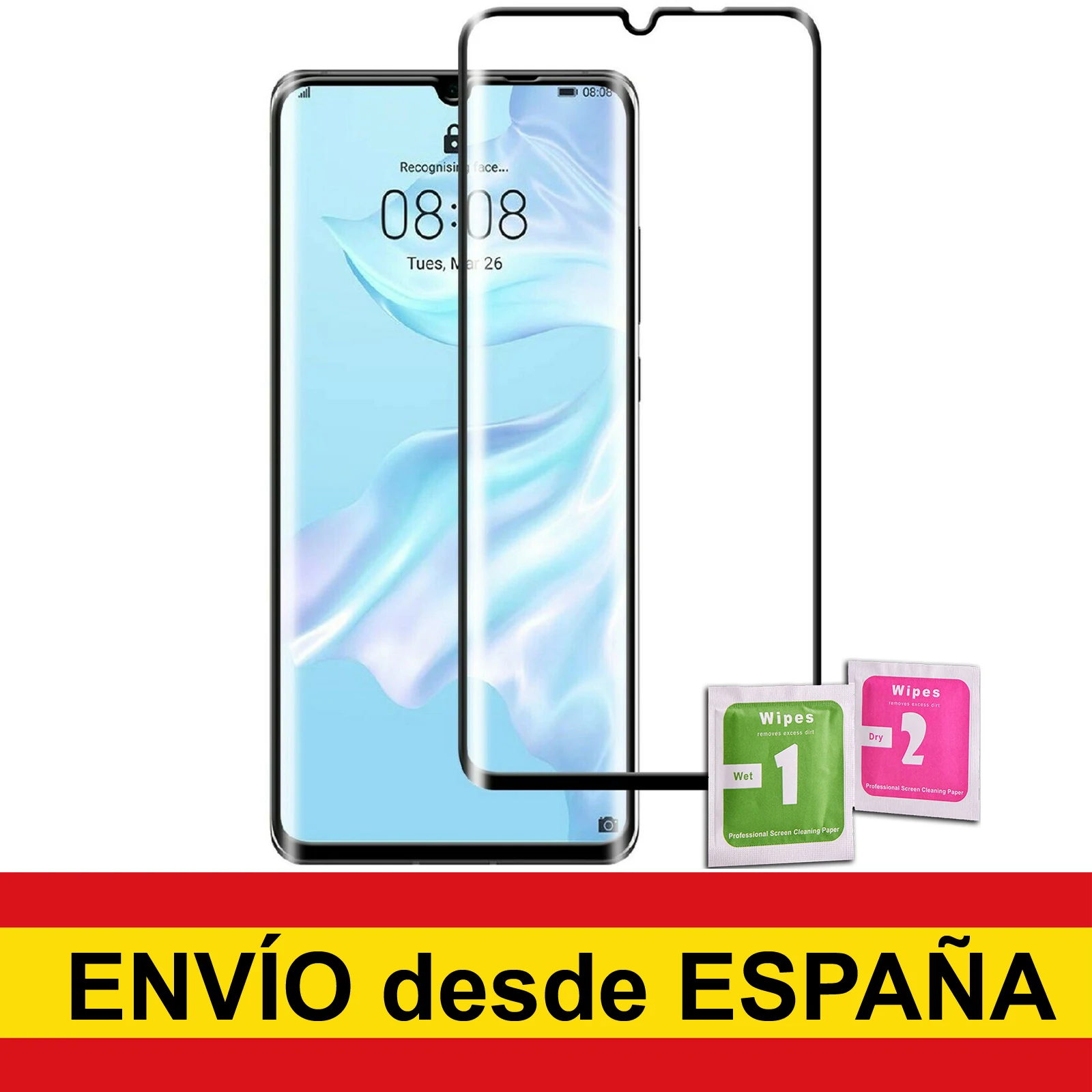 Протектор Cristal Templado Para HUAWEI P8/P9/P10/P20/P30/LITE/PRO/SMART Z/NOVA 5T/P40 LITE NEGRO Completo | Мобильные