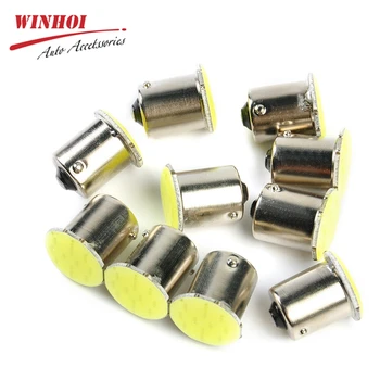 

10pcs Led Bulbs BA15S 1156 1157 P21W 6000k COB 12 SMD Chips 12V Universal Car Brake Light Backup Tail Turn Signal Lights Lamp