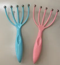 Masajeador de cuero cabelludo, cabezal de bola de acero, relajación, cinco dedos