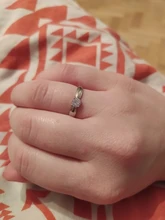 Anillo de compromiso de piedras redondas y pequeñas para mujer, sortija de boda de cristal Plata de Ley 925 auténtica