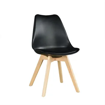 

Chair TOWER 4P (H), wood, polypropylene and black cushion