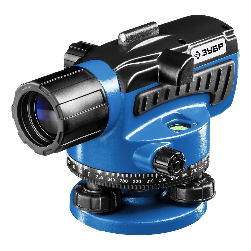 Нивелир оптический ЗУБР 34916 (макс. расстояние 100 м; прорезиненное покрытие; крепление для штатива; защита IP54)