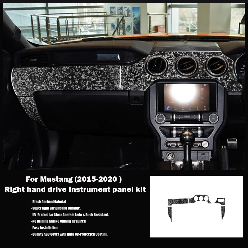 20152022 Ford S550 Mustang Real Carbon Fiber Dashboard Center Dash