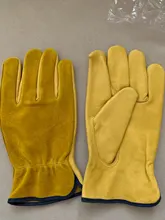 Guantes de cuero de vaca para conductores, protección de seguridad, para soldar, caza, 1008