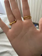 Anillos Croissant de acero inoxidable para mujer, sortija trenzada, anillo de cúpula gruesa, joyería, anillo llamativo