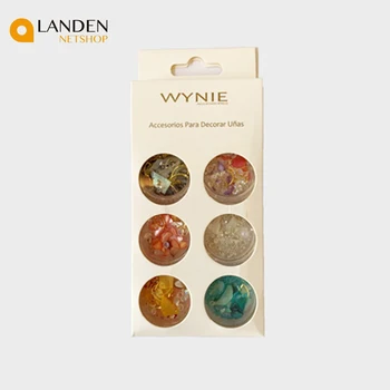 

6 pc/set nail decorations 3D shiny abalone pearl shell slice snowflakes stones for artistic design nail