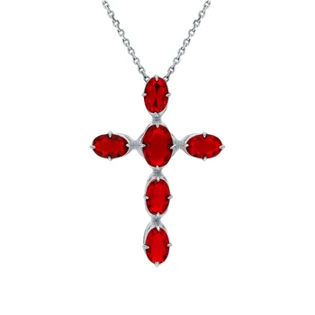 

Silver Pendant with Garnet synthetic sunlight sample 925