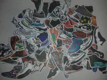 100 Uds mixto zapatos de marca pegatinas para el coche de estilo bicicleta de teléfono para motocicleta de viaje portátil equipaje bien pegatina a la moda hecho a medida