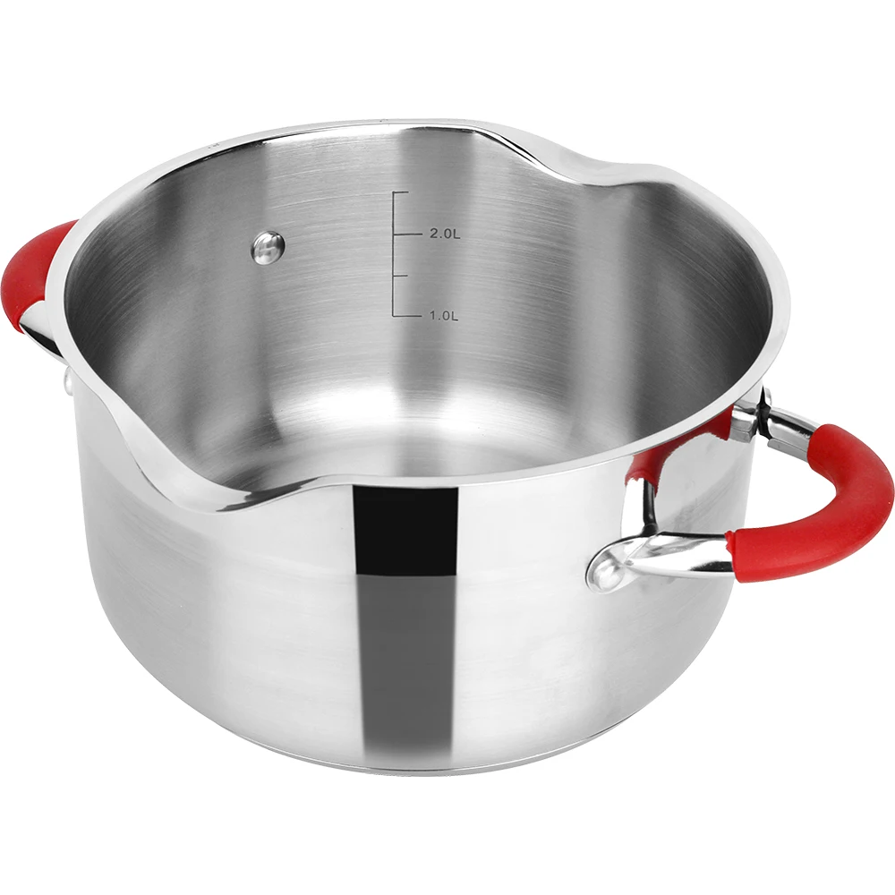 1 Pcs Stainless Steel Cook Pot Stockpot with Lid Milk Saucepan Soup Cookware 20/24cm TB Sale
