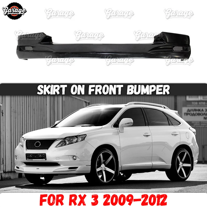 Skirt on front bumper case for Lexus RX III 2009-2012 ABS plastic one pipe pad body kit accessories car