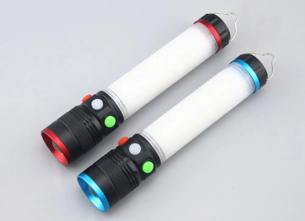 

Multi-purpose Camping Alarm Flashlight 3 Colors Beam CREE T6 High Decibel Alarm Magnetic USB Rechargeable18650/3*AAA