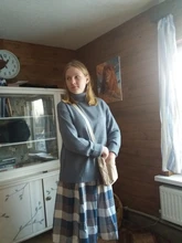 Sweater Skirt-Set Matching-Set Merry-Pretty Plaid 2pieces-Outfits Blue Spring Pleasted