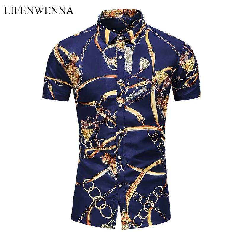 7xl-Shirt Short-Sleeve Plus-Size Casual Men Summer Printed Beach 5XL New-Fashion 6XL