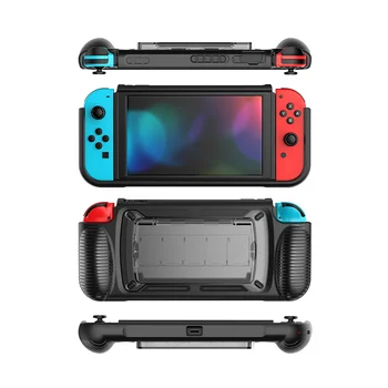 

Protective Case for Nintendо Switch, Grip Cover with 7 Storage Slots for Game Cards, Multi-Angle Adjustable Stand, Grip Cover wi