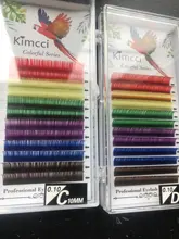 Kimcci 6 Arco Iris Color de la mezcla de pestaña de visón Extensión Profesional de pestañas falsas individuales de caramelo, Maquiagem cilios