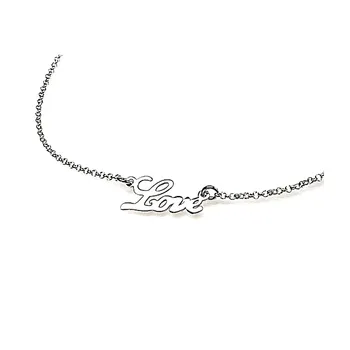 

Choker 925 sterling silver m lisa LOVE Letters rolo chain [AA9710]