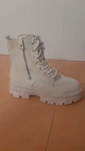 COOTELILI-Botines de punta redonda con cremallera y cordones para mujer, zapatos de moda, antideslizantes, con tacón de 5,5 cm, 2020