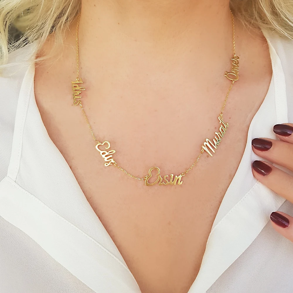 

Vaoov 925 Sterling Silver Five Names Necklace
