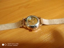 Orpesa-Reloj de pulsera mecánico para Mujer, pulsera de malla de acero inoxidable, Reloj femenino elegante