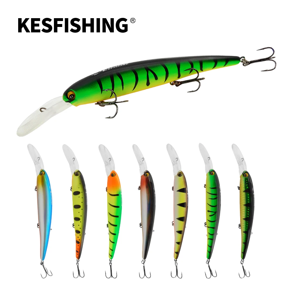 KESFISHING Hard Lure Bandit Walleye 120mm 19g Dive 8.1m Professional  Wobbler Jerkbait Deep Big Long Casting Minnow Free shipping