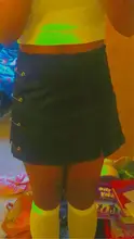 ALLNeon-minifaldas de estilo de niña para mujer, faldas cortas informales de corte de cintura baja, línea A, color negro, para verano, 2021