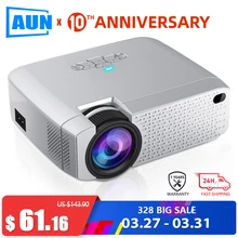 AUN Mini projecteur LED D40W .1600 Lumens, prise en charge HD, affichage de synchronisation sans fil pour téléphone portable. Projecteur WiFi pour Home Cinema(China)