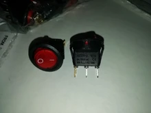 Promotion!10pcs Red Light ON-OFF SPST Round Rocker Switch 220v 12v