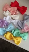 10 unids/lote Color sólido tejer grogrén (ligamento tafetán cinta de lazo anudado niño pinzas para el cabello hechas a mano arcos bebé pasadores para niñas flequillo horquillas apoyos de la foto