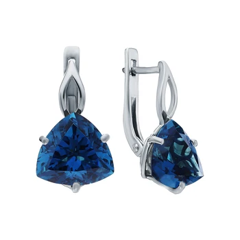 

Silver earrings with Topaz sunlight sample 925