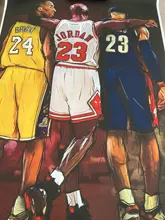 Poster Basketball Wall-Pictures Canvas Kobe Bryant Stars Lebron James Michael Living-Room