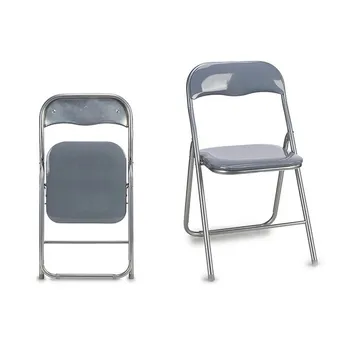 

Folding Chair Grey PVC Metal (32 x 90 x 46 cm)
