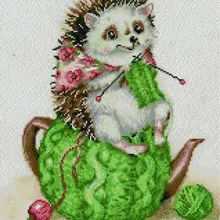 Алмазная мозаика APK 19073 Ежик с клубочком 40*50 Эксклюзив