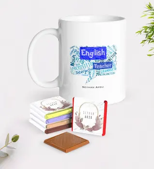 

Personalized English Teacher White Mug and Chocolate Gift Set-4